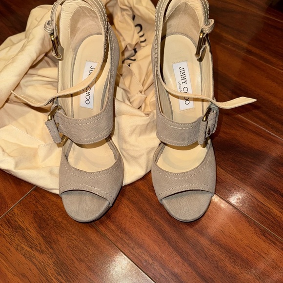Jimmy Choo Beige Heeled Sandals - Picture 1 of 6